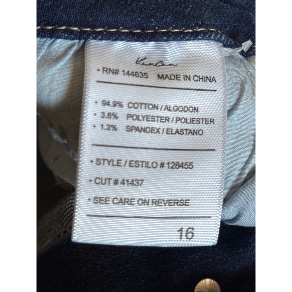 Kancan Flare Jeans Women 16 Blue Excellent Distressed Button Fly Raw Hem - Picture 11 of 14